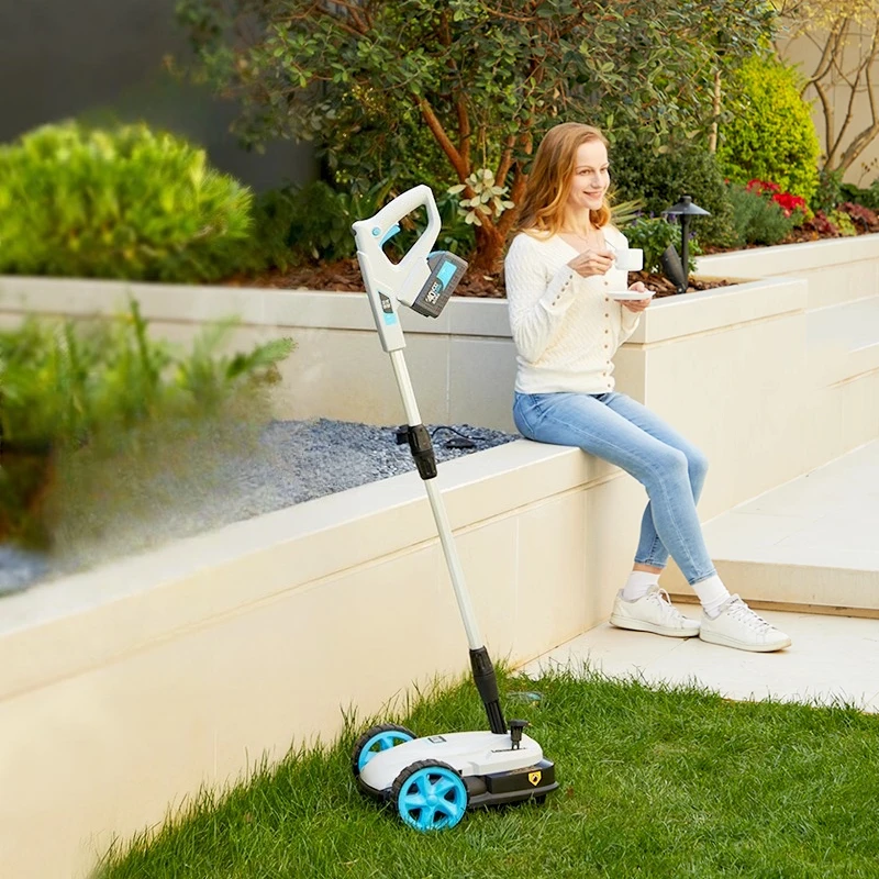 Lithium battery lawn mower Small household rechargeable brushless electric lawn mower Gardening weeding tool Handheld