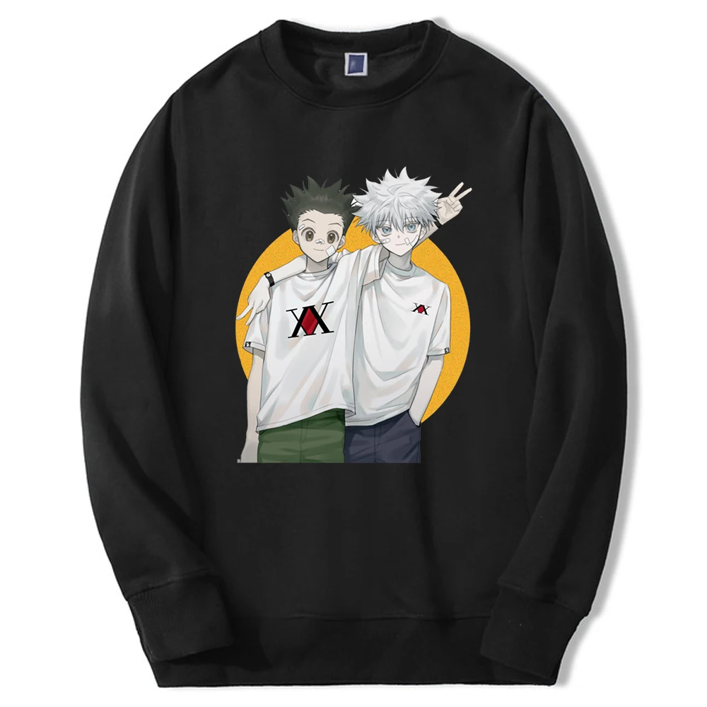 

Hunter X Hunter Anime Mens Crewneck Sweatshirts Hoodies Men Killua Zoldyck Pullover Fashion Hip Hop Fleece Sportswear Streetwear