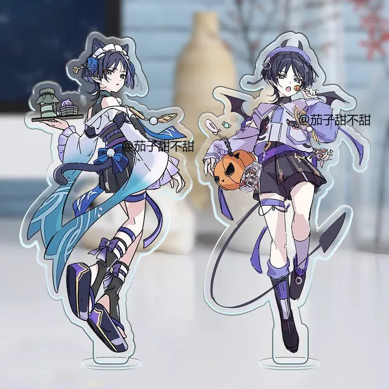 Picture 3: 2Pcs/Lot Anime Devil Balladee Scaramouche Wisdom Hat Guy Acrylic Stand Model Figure CosplayTabletop Ornament Decoration