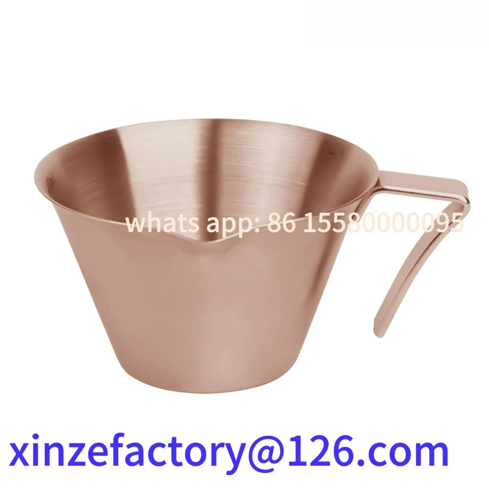 

Customizable Espresso Cup Stainless Steel Accessories Metal Measuring Cup with Scale VShaped Mouth Espresso