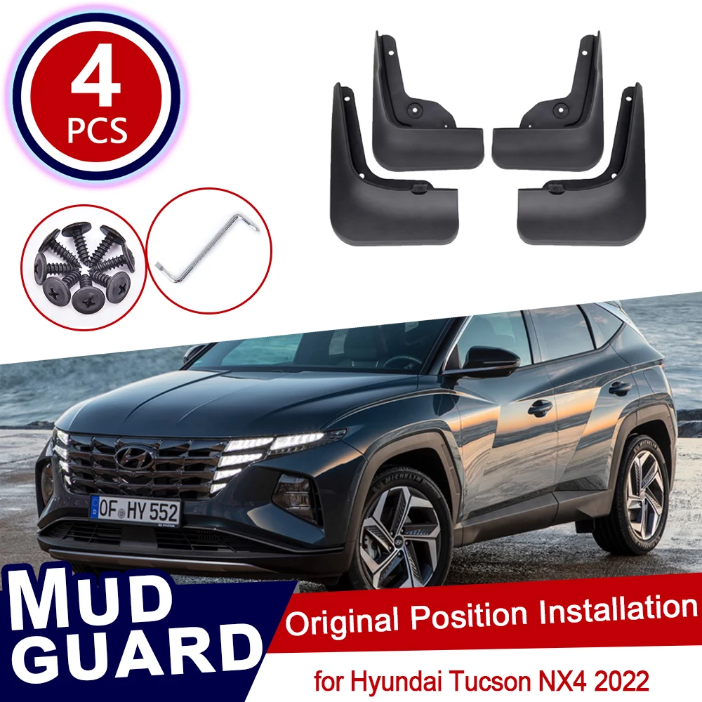 

4PCS Mudguard for Hyundai Tucson NX4 2022 Accessories Car Mud Flaps Front Rear Wheel Splash Guards Fender Mudflap Protector ABS