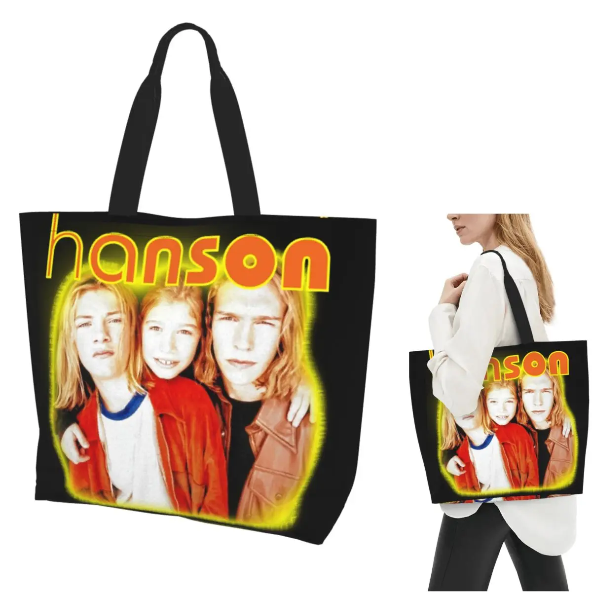 

Hanson Shopping Tote Bag Canvas Large Capacity Shoulder Bags Shopper Grocery Handbag for Women