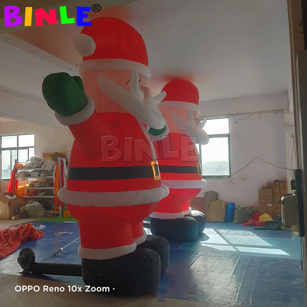 2022 LED Christmas 12ft Giant Inflatable Santa Claus Outdoor Garden New Year Blow Up Mascot Decoration For Kids Children Toy