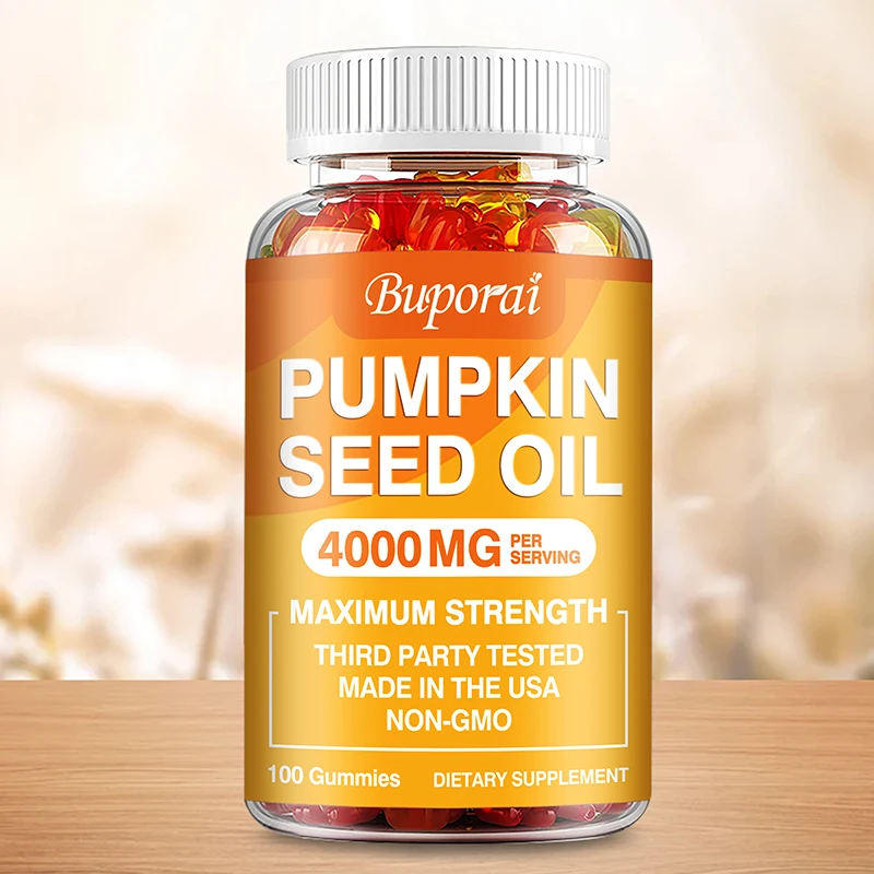 

Pumpkin Seed Oil Gummies - for Hair Growth, Urinary Tract Support, Bladder Control Supplement, Younger Looking Skin & Face