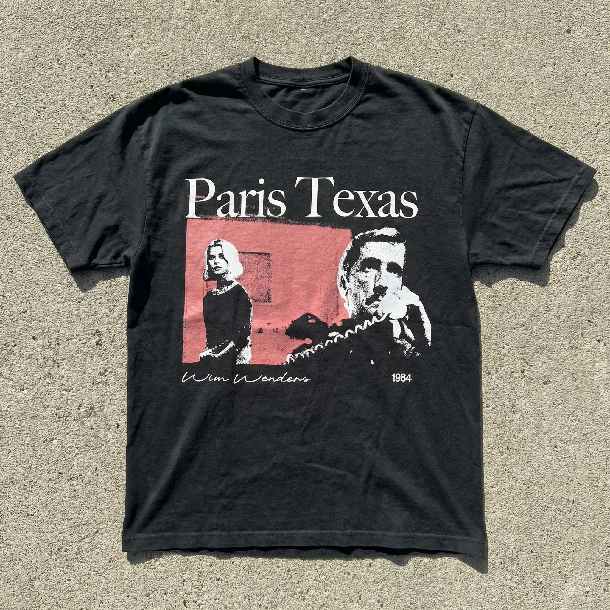 Summer Women's Vintage Paris Texas T-shirt Pure Cotton and Breathable Short Sleeve Streetwear Oversized Loose Casual