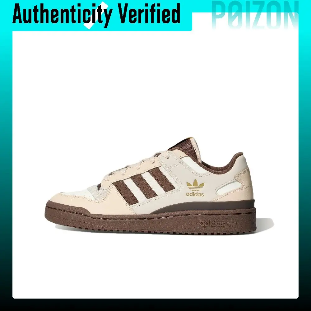 Adidas Originals FORUM CL Skate Shoes Unisex Low-top Light Ivory/Stratum Dark Earthy Brown/Bauxite Brown LA3802