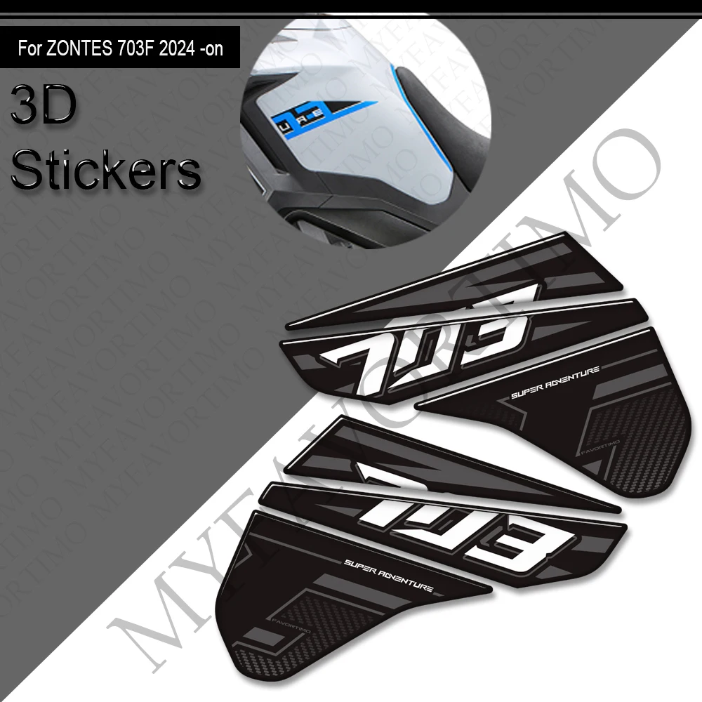 For Zontes  ZT703-F ZT-703F ZT 703F 703 F 2024 - Adventure Bike Tank Pad TankPad Cap Grips Gas Fuel Knee Stickers Decals Protect