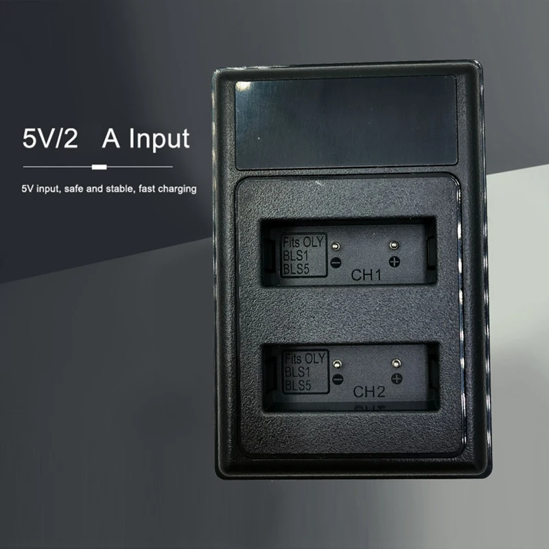 BLS-1 BLS-5 USB Dual Battery Charger For Olympus Camera PS-BLS1 BLS-50 PS-BLS5 OM-D E-M10 Pen E-PL2 E-PL5 E-PL6 E-PL7