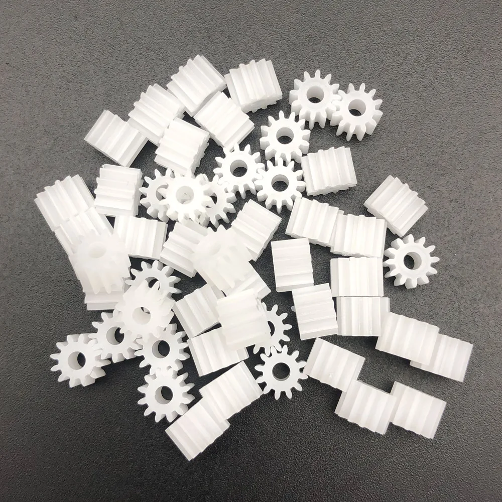 100PCS 0.5 Modulus Plastic Spur Gear 12 Teeth 12T 2.5A 122.5A 7MM Diameter × 5MM Height 2.45MM Aperture 2.5MM Tight Distribution