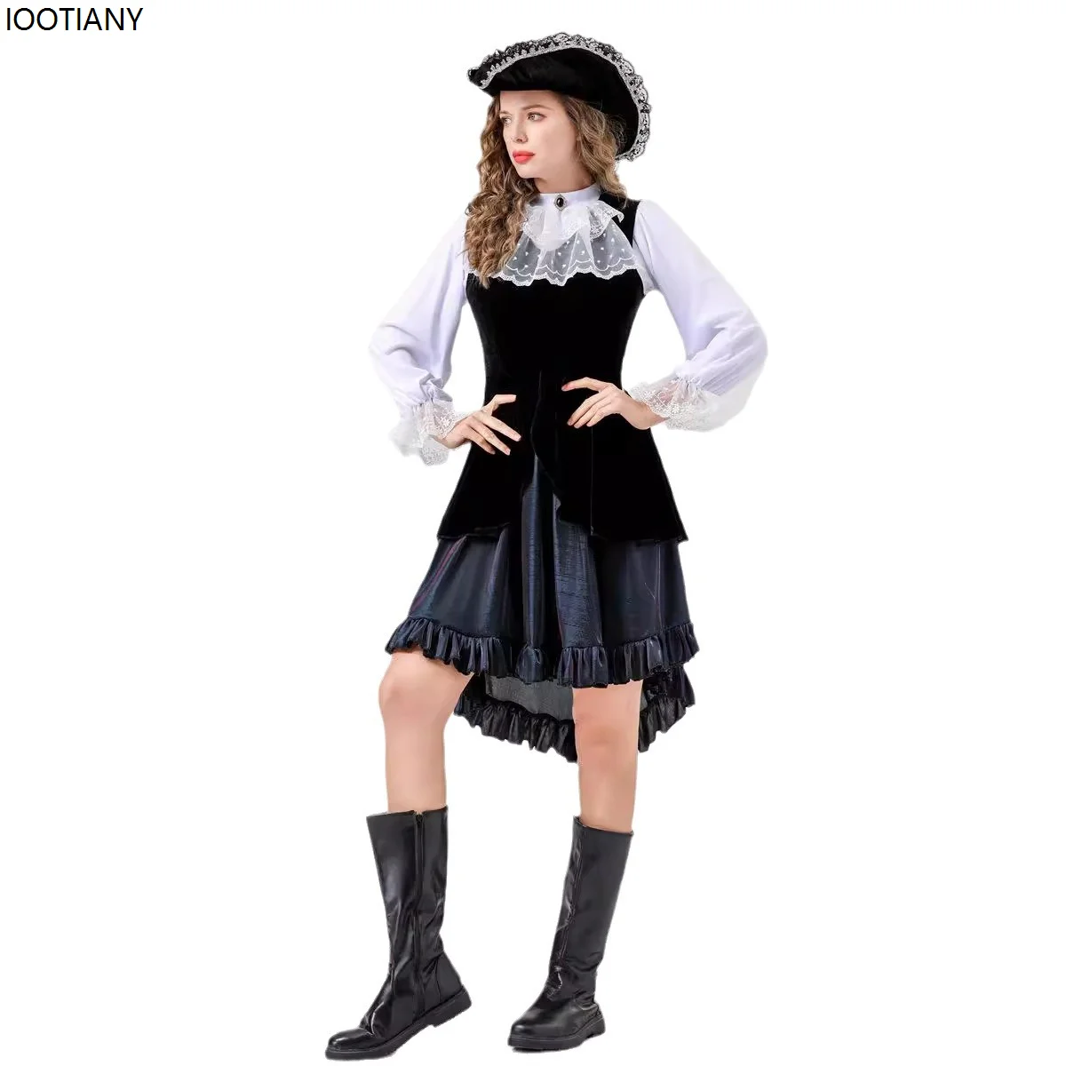 Costumes de Cosplay de Pirates des Caraïbes, Robe de Barrage de ixà Thème d'Halloween pour Femme Adulte, Habillage de Scène