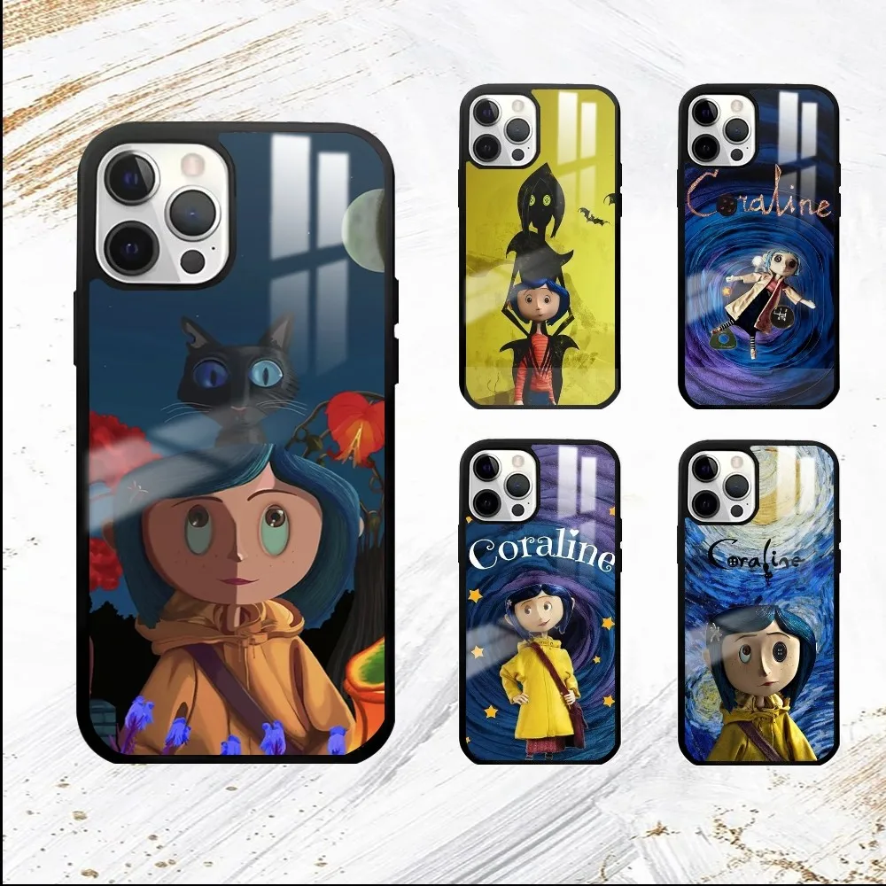 C-coraline & t-the S-Secret Phone Case For iPhone 16 15 14 13 12 11 Pro Max Plus Mini PC Mirror Fashion  phone case