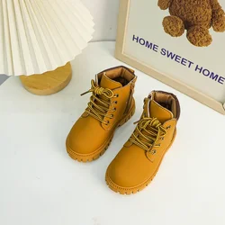 New Children's Boot for Boy Spring Autumn Black School Boots for Girls Causal Versatile Kids Ankle Short Boots Fashion Round-toe