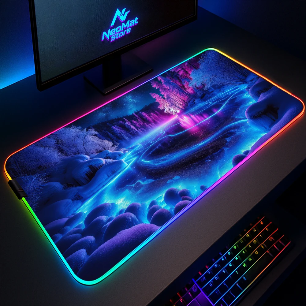 

Led Loight Коврик для мыши Rgb Аксессуары Ковер для ПК Aurora Настольные коврики Аксессуары для ночного геймера Неоновый коврик для мыши Xxl Коврик для мыши 1200x600