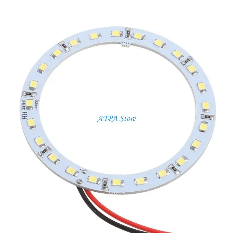 U13C 2Pcs 12V 24 LED 80mm Angel Eyes Bright White Ring Car Light