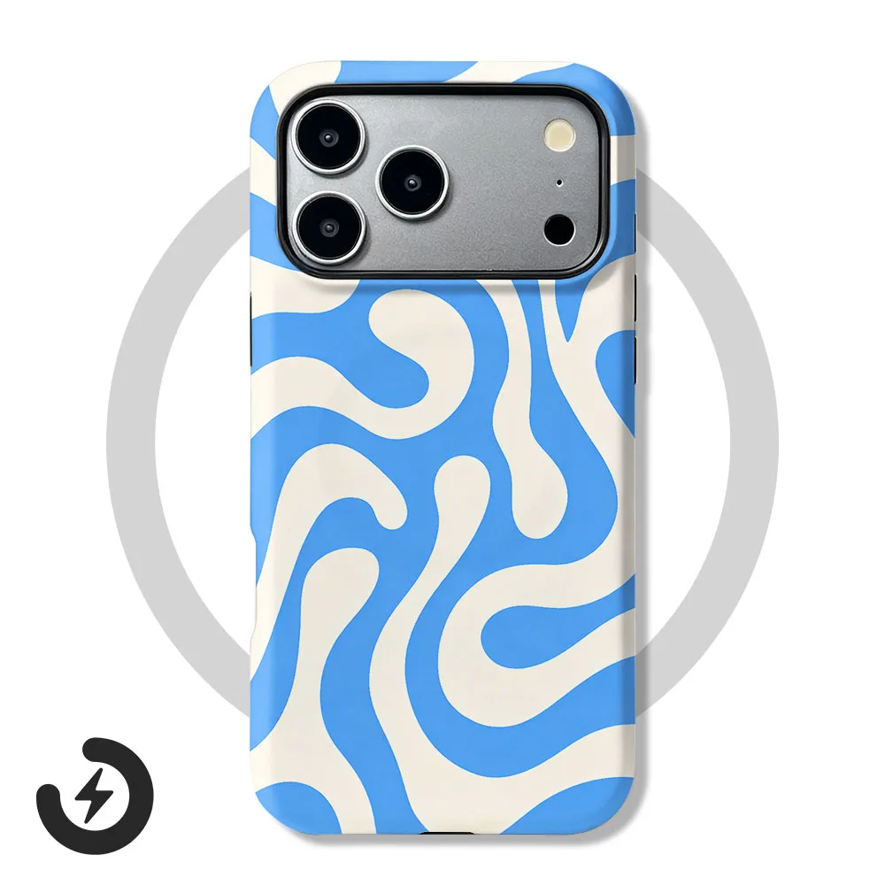 Magnetic Phone Case For Oppo Find X8 X8s X9s X6 X7 Pro Ultra Blue Wavy Pattern 2 in 1 Film Shell Bumper Cover