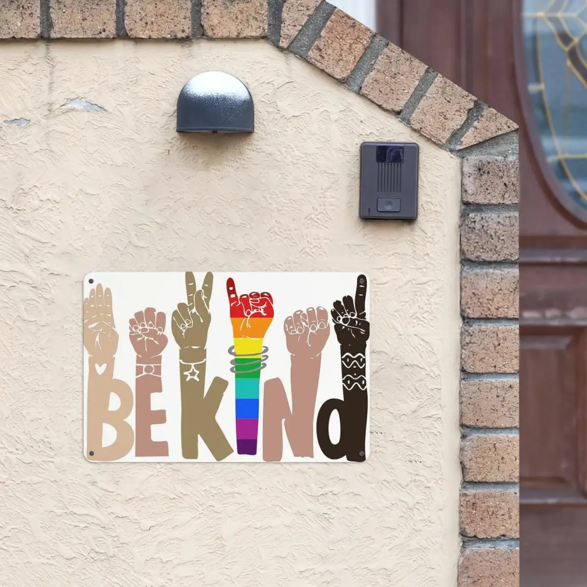 Metal Tin Retro Sign - BE Kind Premium Matte Metal Posters Pride Rainbow Inclusive Wall Art Motivational Wall Art Metal Poster P