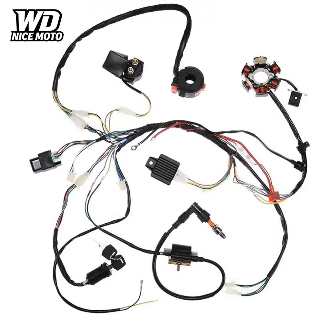 Für 80cc 90cc 100cc 110cc Motorrad ATV Quad Pit Bike Buggy Go-Kart Kompletter Elektrik-Kabelbaum für CDI STATOR 8-Spulen – Detail 3