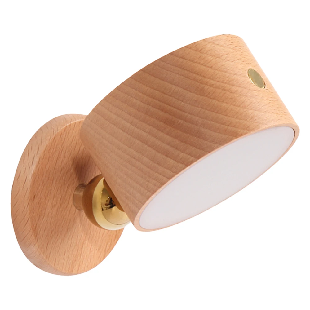 Lampe de chevet magnétique en bois massif, chargement USB, pas de poinçonnage, pas de câblage, détection du corps, applique murale LED