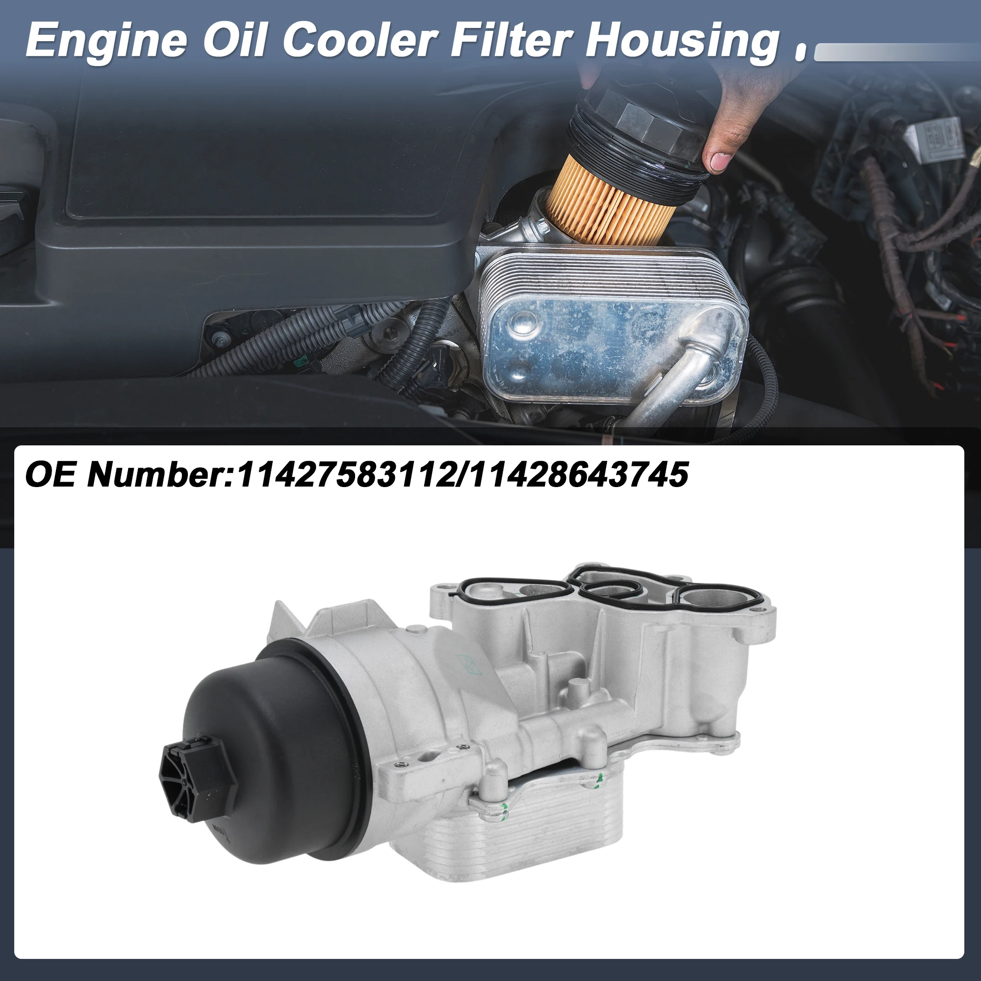 

X Autohaux Engine Oil Filter Housing for Mini Cooper 10-15 No.11427583112