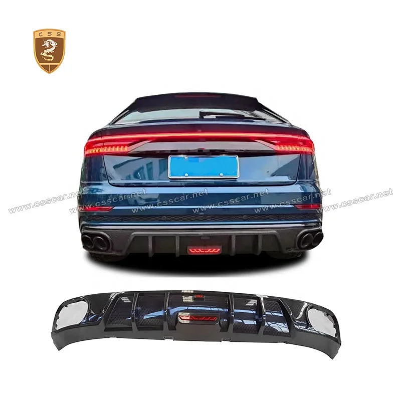 Auto Body Part Css Style Real Carbon Fiber Fabric Rear Diffuser For Au-di Q8