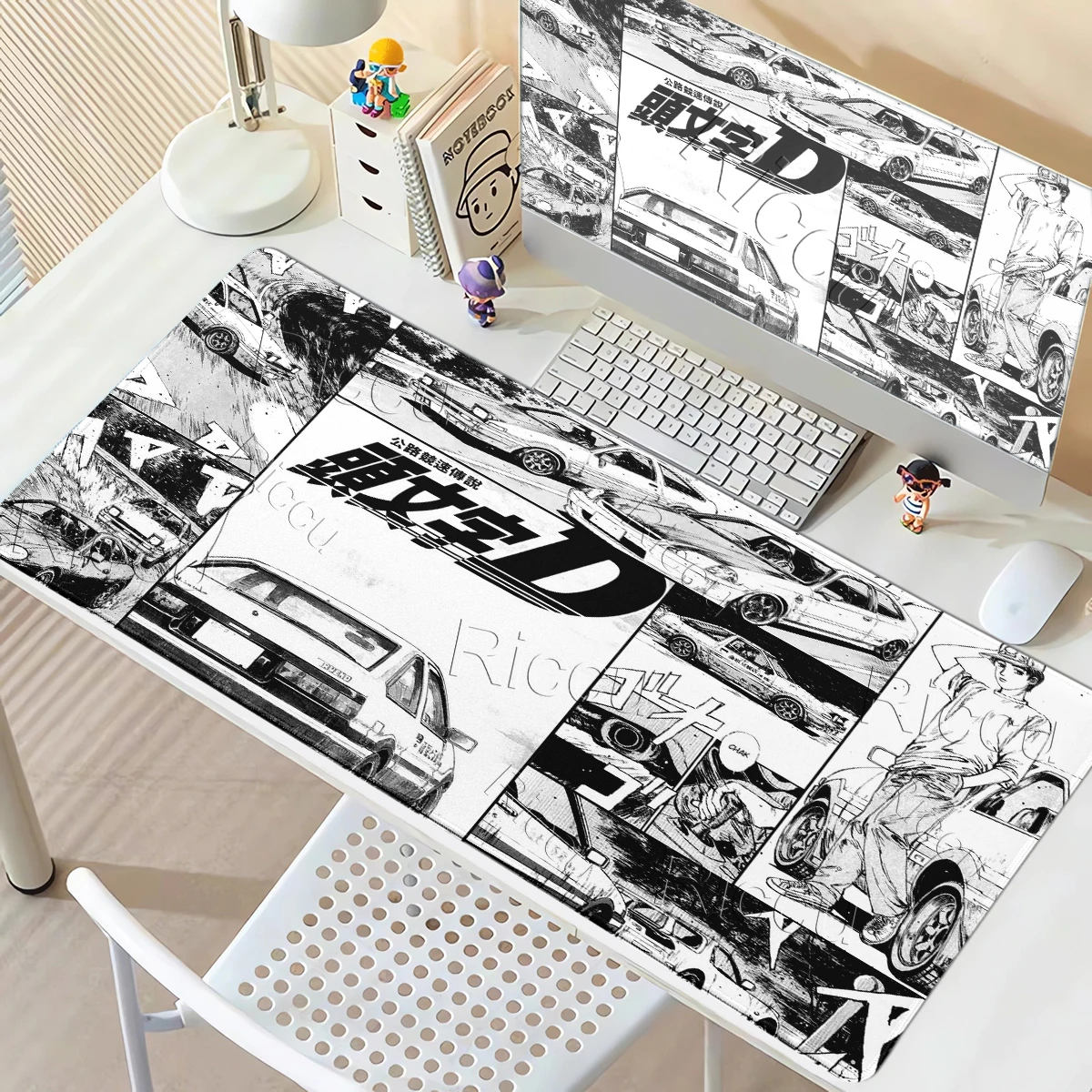 HD Printing Extended Professional Keyboard Mousepad PC Deskpad Office Accessories Deskmat I-Initial D AE86 Mousemat Overlock Rug