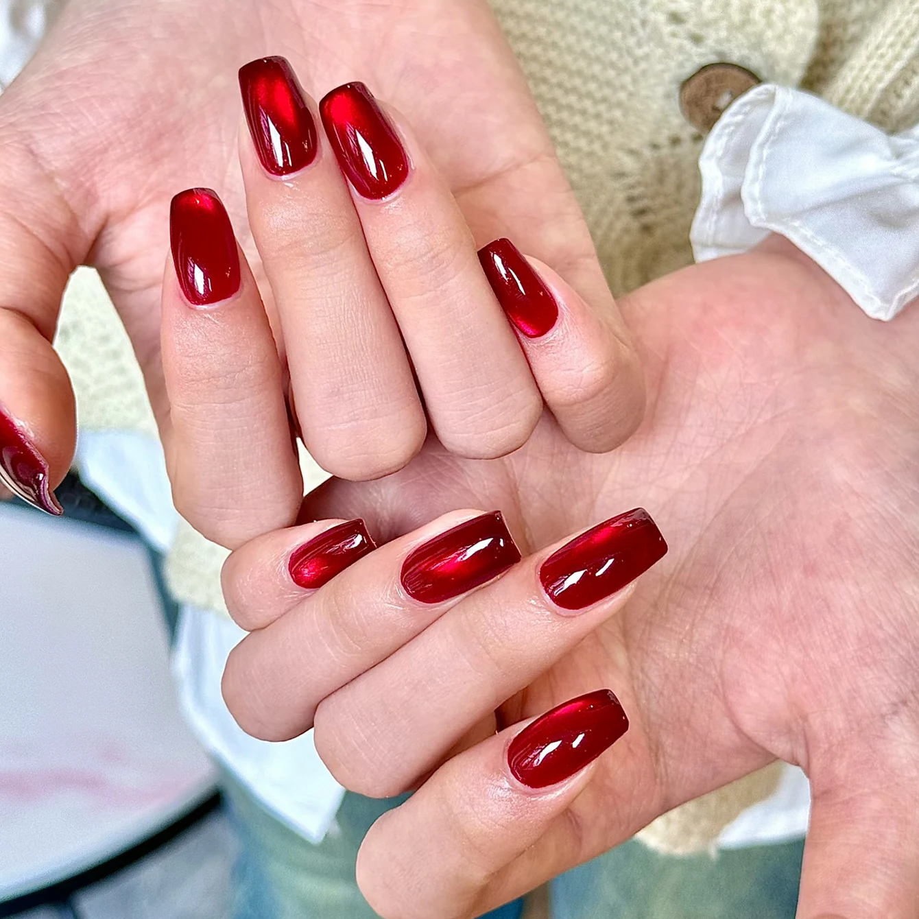 1 قطعة WS تبييض فلاش أنقرة الأحمر حمامة الدم الأحمر الزجاج حبة القط العين مسمار الفن شعبية دم البقر روبي القط العين هلام طلاء الأظافر