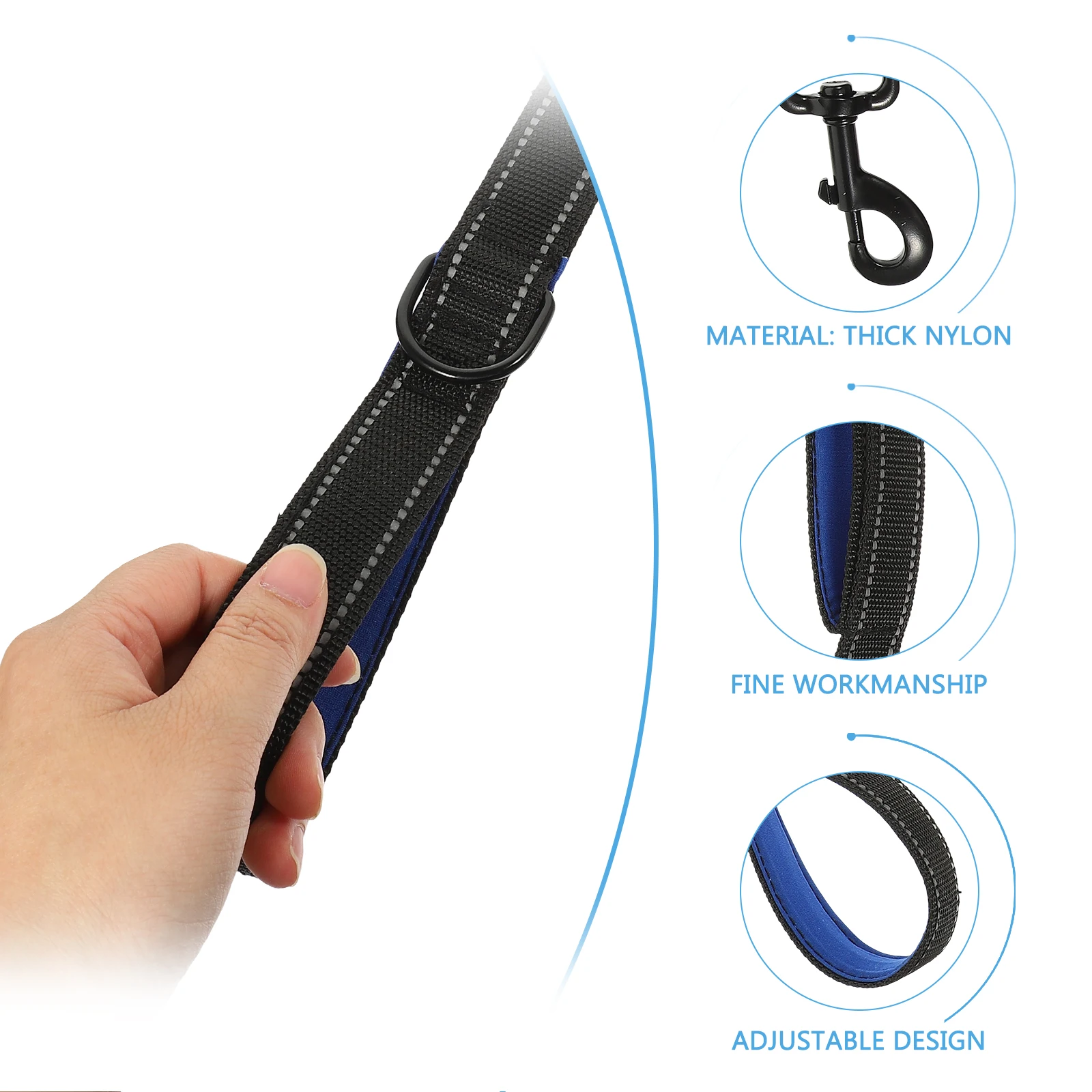 

Dog Leash Adjustable Durable Pet Walking Rope Reflective Handle Labour-saving Nylon Outdoor Small Medium Dog Leash