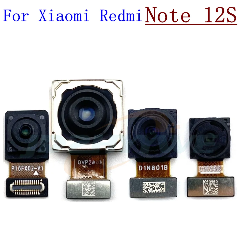 Rear Camera For Xiaomi Redmi Note 12s Back Main Ultrawide Macro Front Camera Module Flex Cable Spare Parts