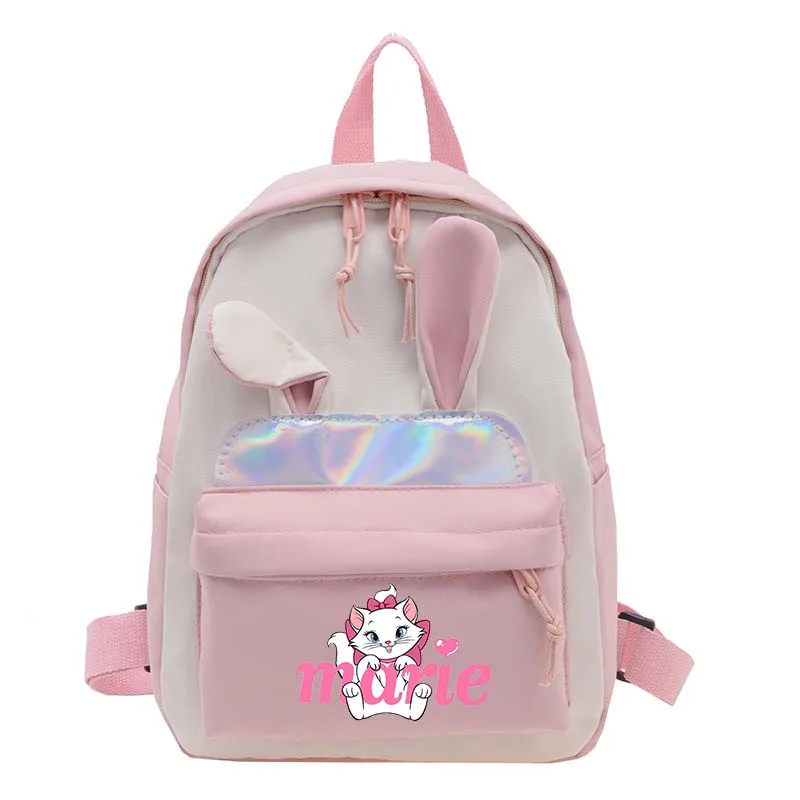 Disney The Aristocats Marie Cat Backpack for Girls Boys Kindergarten Rucksack Casual School Bags Rabbit Ears Backpacks Mochila