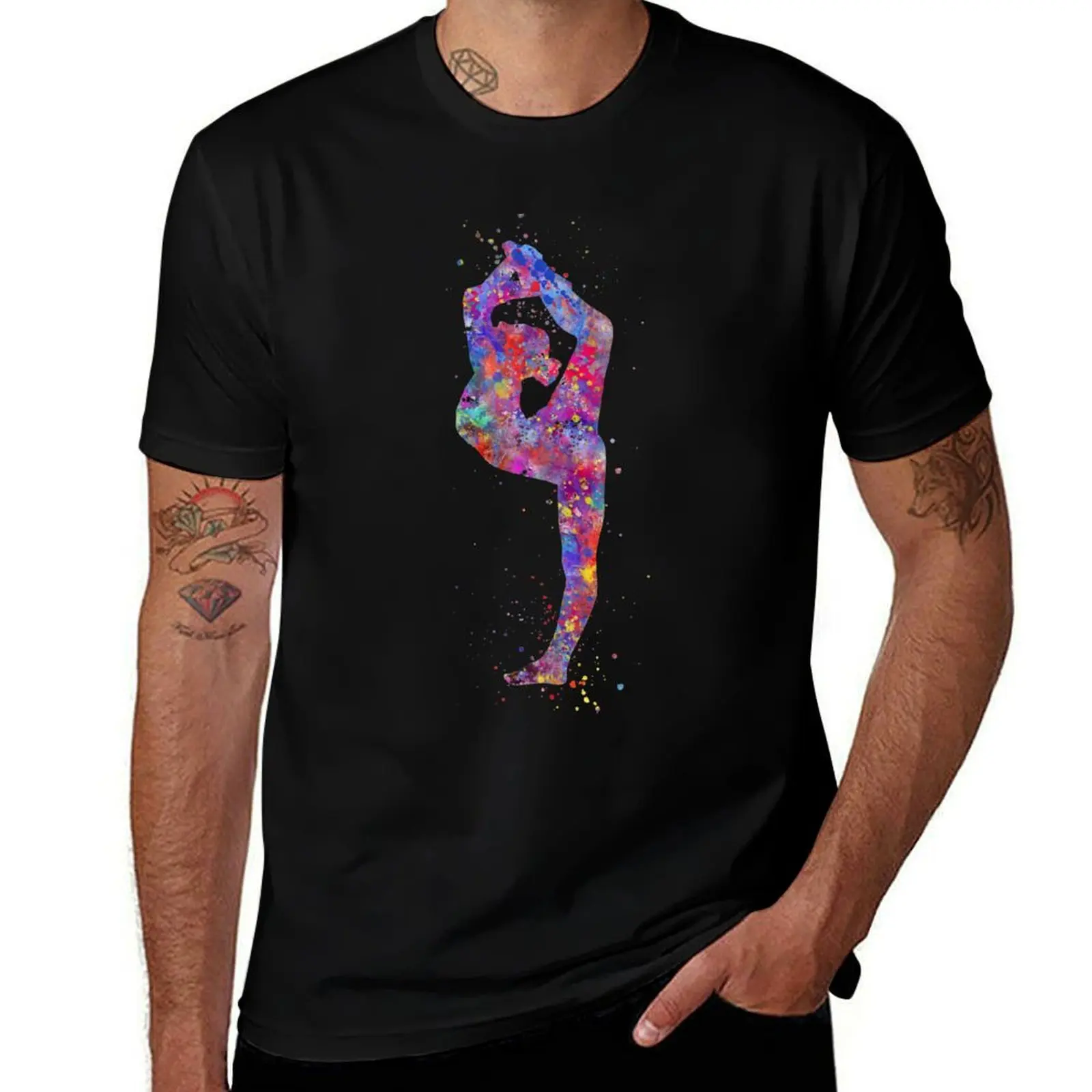 Gymnastics girl, watercolor gymnastics, teen gift, gymnastics wall art T-Shirt t shirts cotton 100% T-Shirt