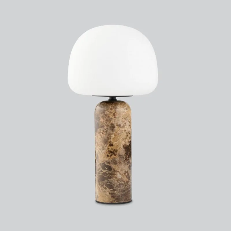 Medieval natural marble table lamp villa model room living room study bedroom bedside lamp