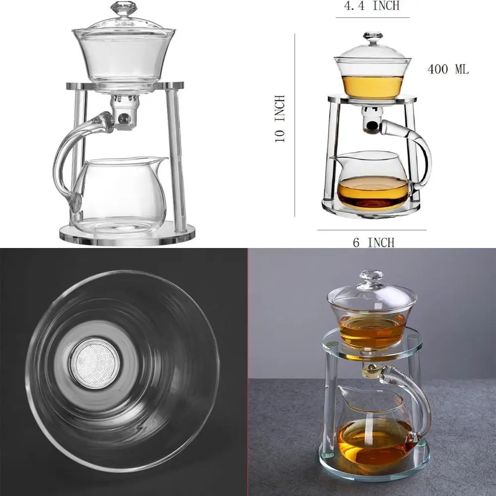 

Semi-Automatic Lazy Kungu Glass Tea Set with Rotating Drip and Magnetic Teapot (Clear)