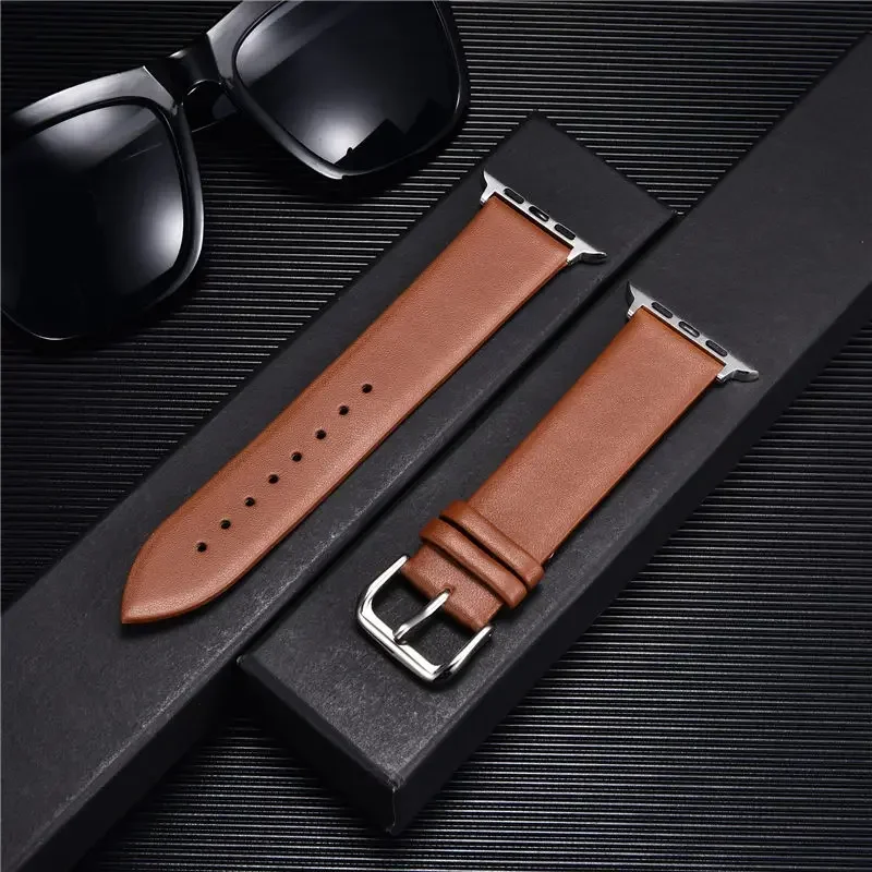 Soft Leather Strap for Apple Watch Band 45mm/41mm 44mm 40mm 49mm 42mm 38mm Watchband Bracelet IWatch Ultra Series 5 3 SE 6 7 8