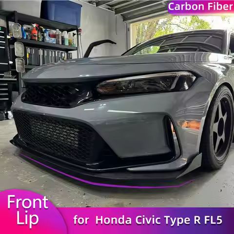 Full Carbon Fiber Front Bumper Lip Spoiler for Honda Civic Type R FL5 2023-2025 Car Racing Front Lip Chin Apron Body Kits