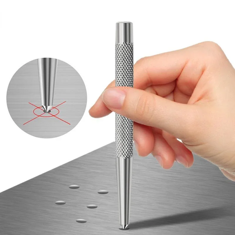 Marking Center Punch Tools Drill Bit Automatic  Pin  Anti Slip Knurling Handle Metal