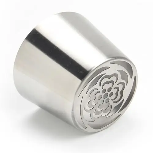 6 Pcs Large Russian Piping Tips Stainless Steel Flower Nozzles Set Seamless Cake Decorating for Buttercream Cupcake Wedding