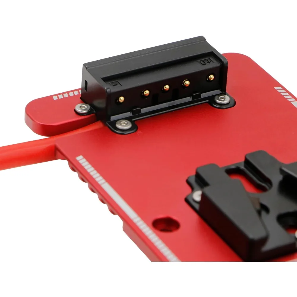 Alvin's Cables Alvins V Mount Battery Plate for DJI Ronin 4D, V Mount Plate with 6-pin 1B DC-in Out Put for Ronin 4D, Red