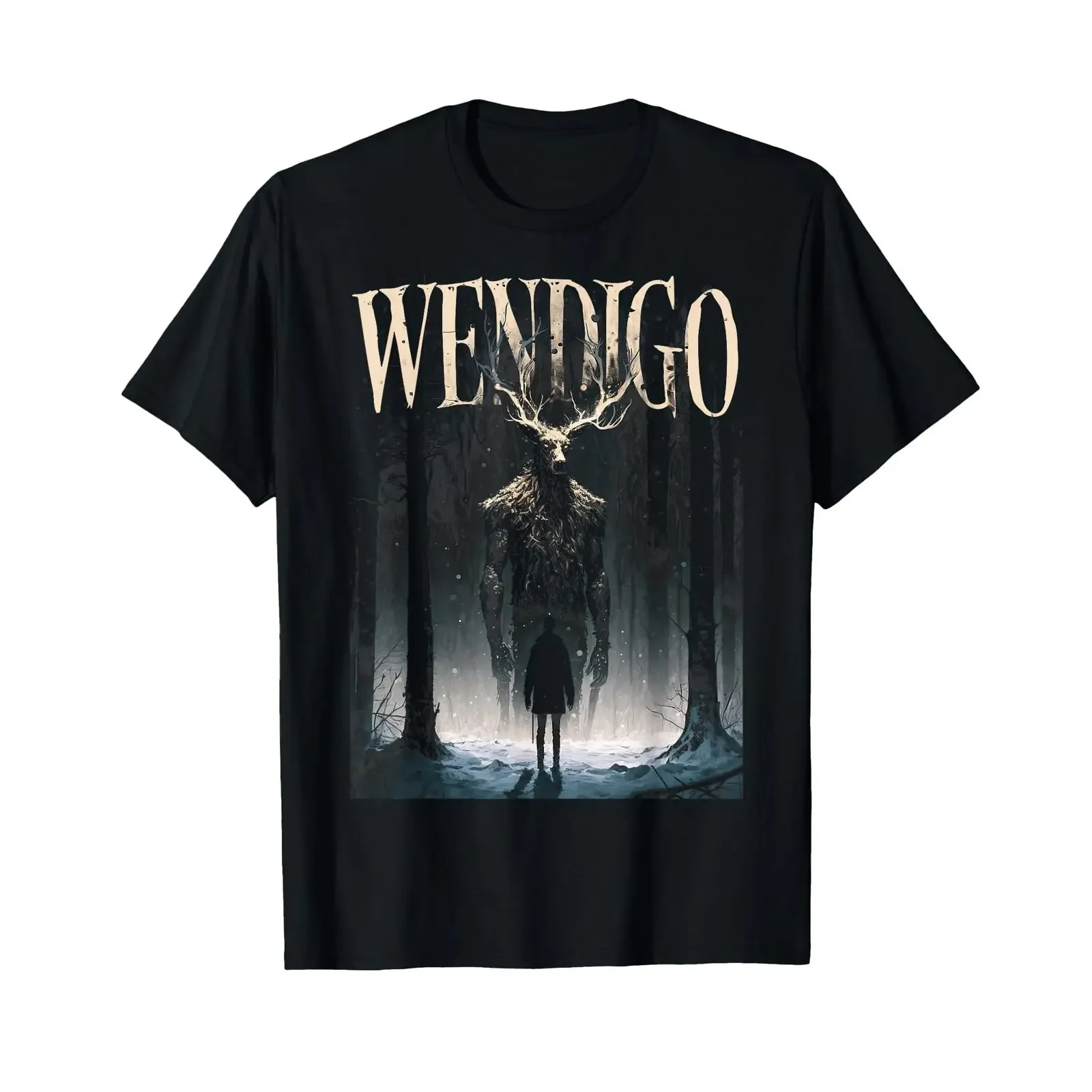 Cryptid Wendigo Ghost Of The Forest T Shirt vintage Washed homme Stylish fashion Slightly Breathable Casual Soft Comfortable