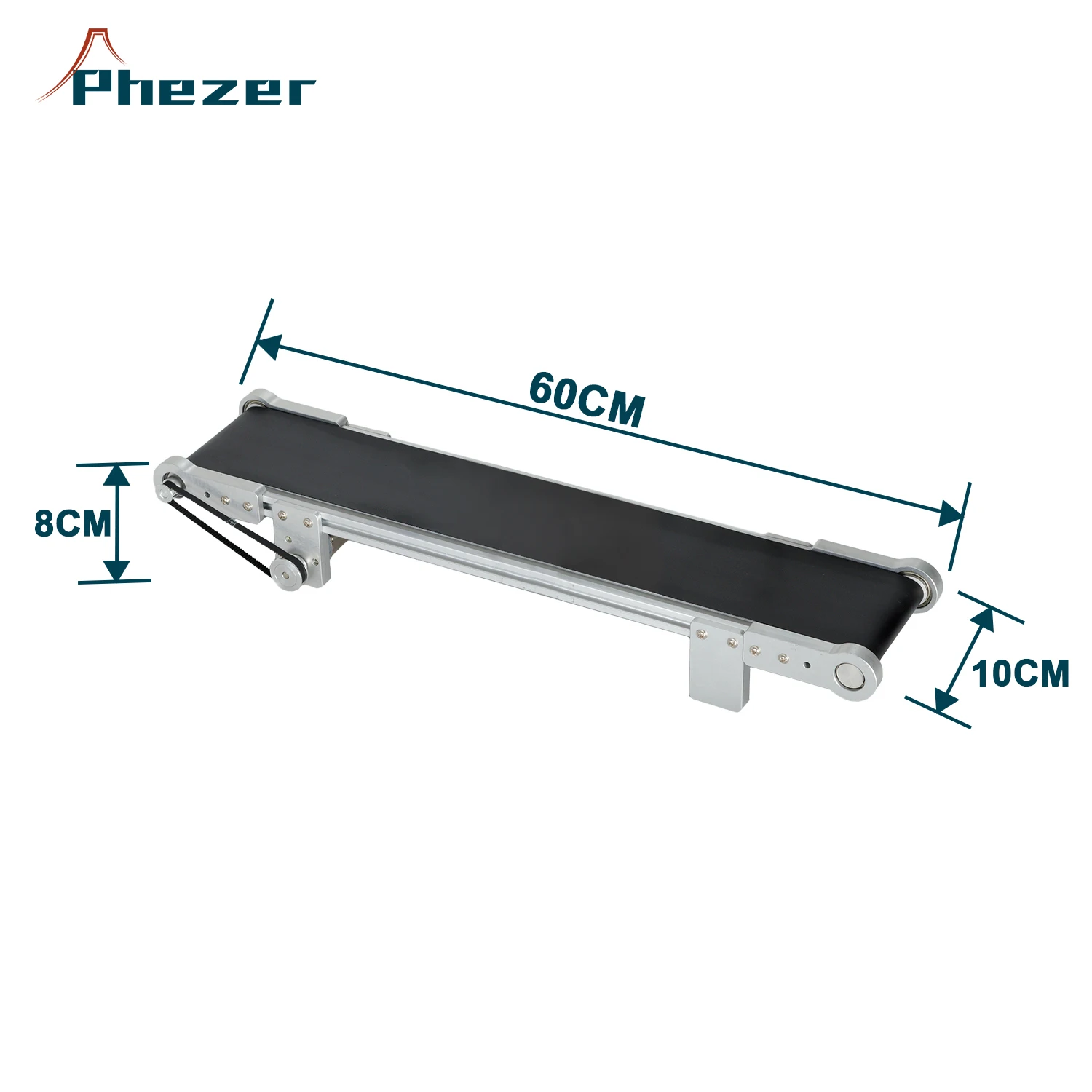 Phezer 60cm*10cm Date Code Printer Adjustable Speed Handheld Inkjet Printer PVC MINI Conveyor Belt Parts Accessories Office