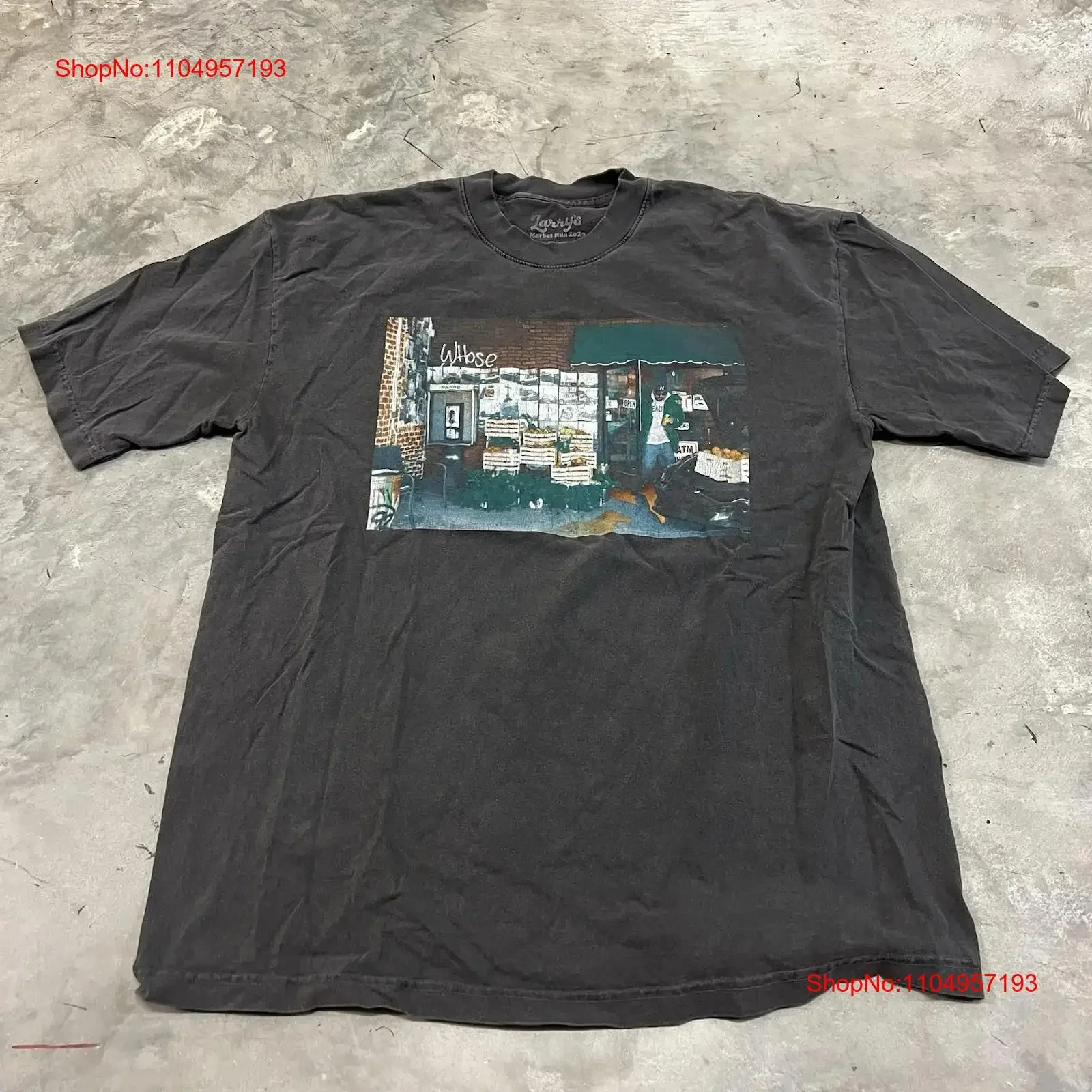 Larry June s Market Run 2023 Organic Size Large Merch Concert T Shirt Rare vintage Washed Versatile homme streetwear Slightly