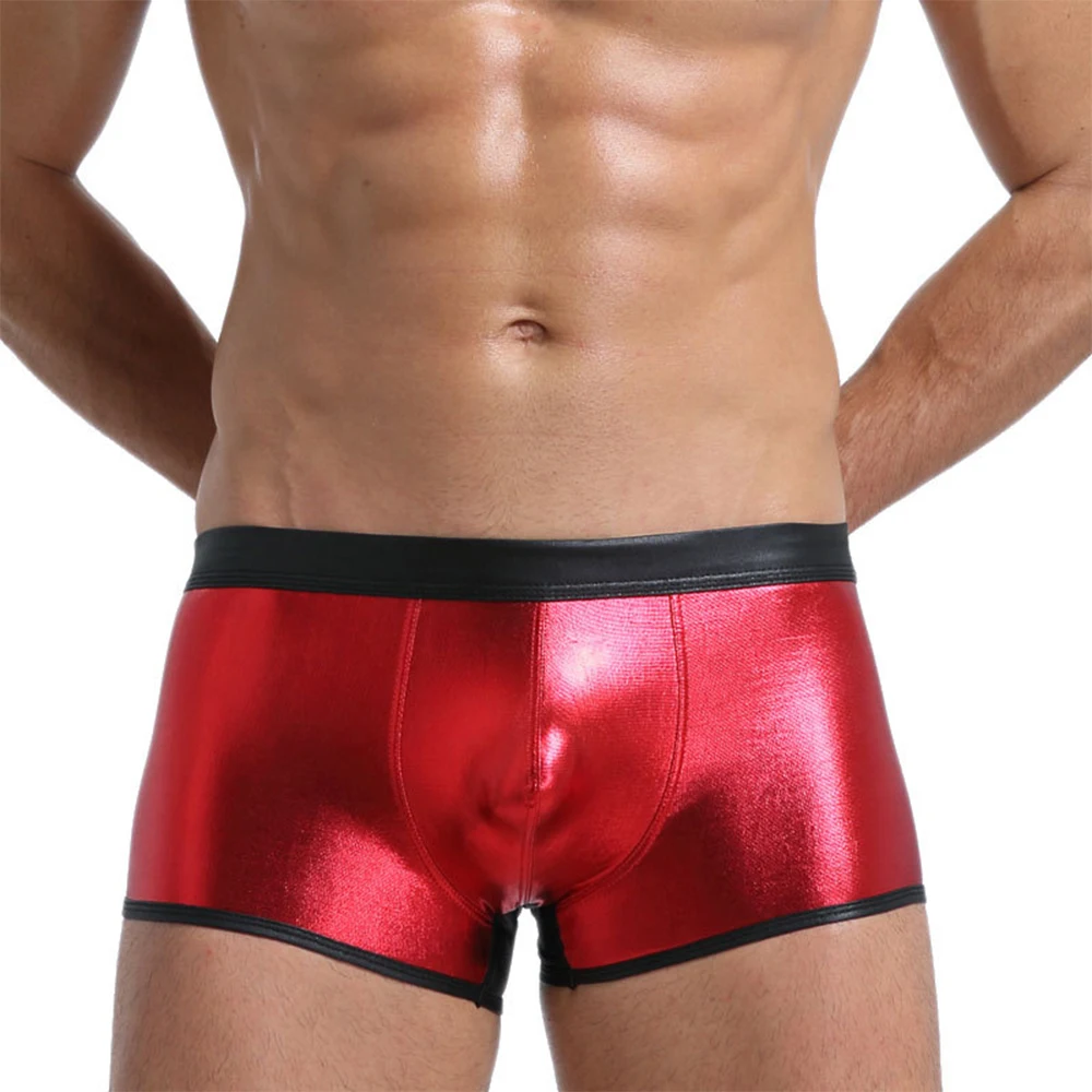 Brand New Fashion Men Underwear Briefs Trunks Underpants Wet Look Boxer Lingerie Low Waist Panties Sexy Shiny S~XL