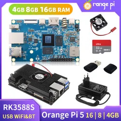 Orange Pi 5 4 / 6 / 16GB RAM RK3588S 8-Core 64-Bit Gigabit Ethernet PCIE Module External WiFi+BT SSD Run Android Debian OS