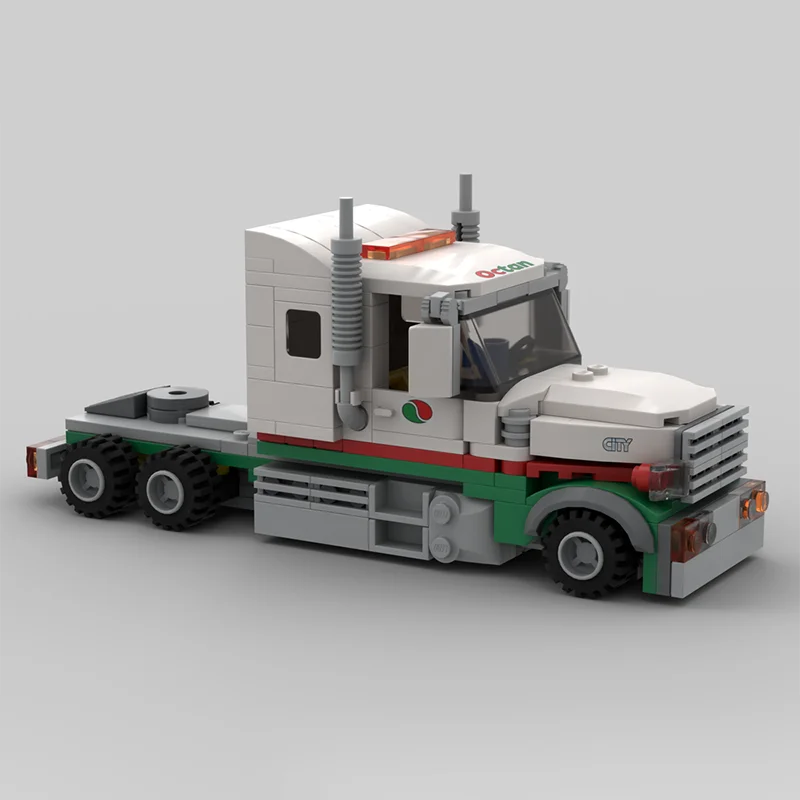 560PCS MOC 건설 옥탄 트럭 및 평판 트레일러 도시 엔지니어링 모델 빌딩 블록 스태킹 벽돌 크리 에이 티브 교육