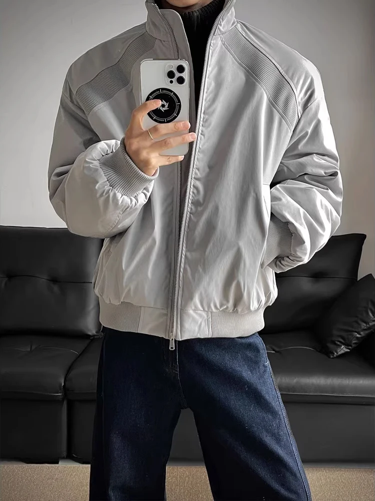 American Decosition الوقوف طوق الطيران Jaet الرجال Thiened الشتاء البيسبول orm ort Sle عالية الإحساس القطن C... #2