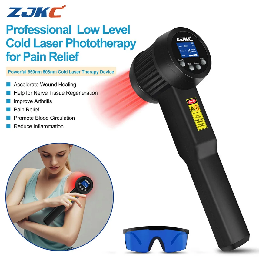 ZJKC 5W Low Level Laser Therapy LLLT Light Treatment Device for Acute and Chronic Pain Arthritis Sports Injuries Neuralgia