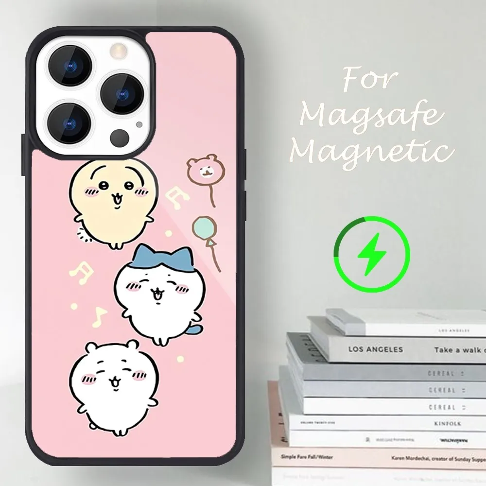 Cute C-ChiikawaS Phone Case For iPhone 14 13 12 11 15 Pro Max Magsafe Magnetic