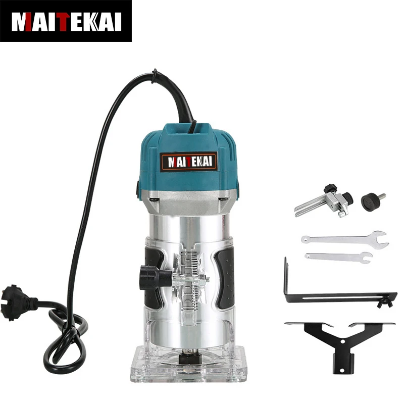 MAITEKAI Electric Hand Trimmer Wood Router Woodworking Engraving Slotting Milling Machine For Carpenter Power Tools