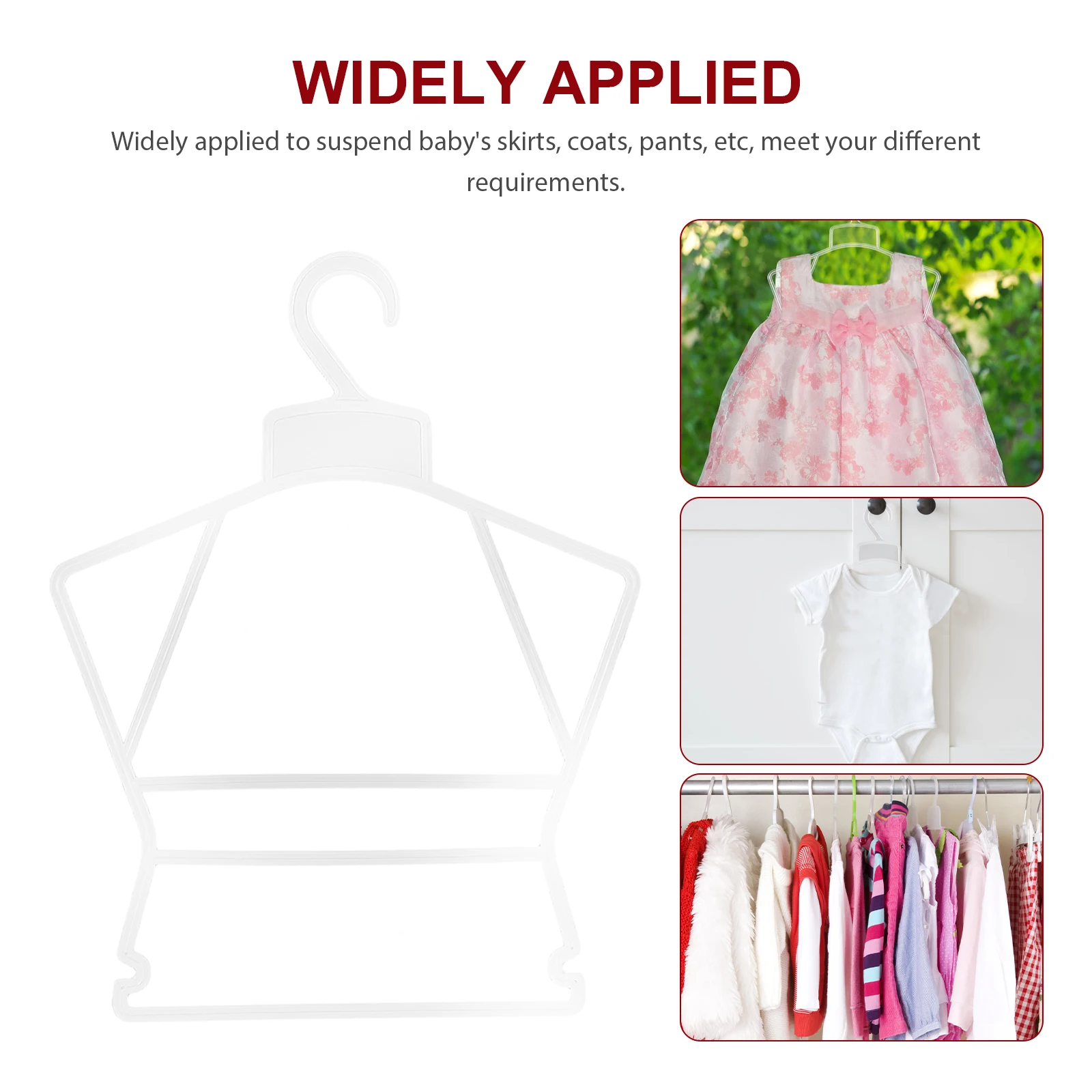 

10Pcs Kids Plastic Hangers Baby Clothes Hanger Space Saving Non-Slip Drying Racks for Toddler Clothing Organizer