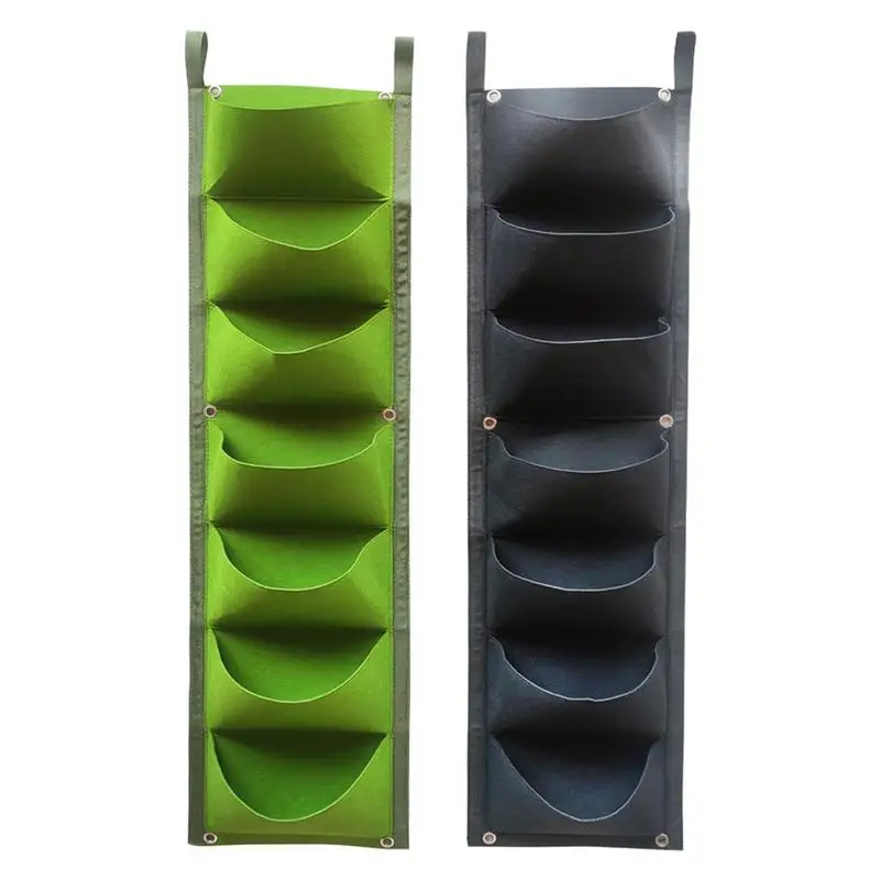 Vertical Garden Wall 7 Pockets Vertical Planter Hang Vertical Wall Garden Planter Plant Grow Bag For Flower Vegetable