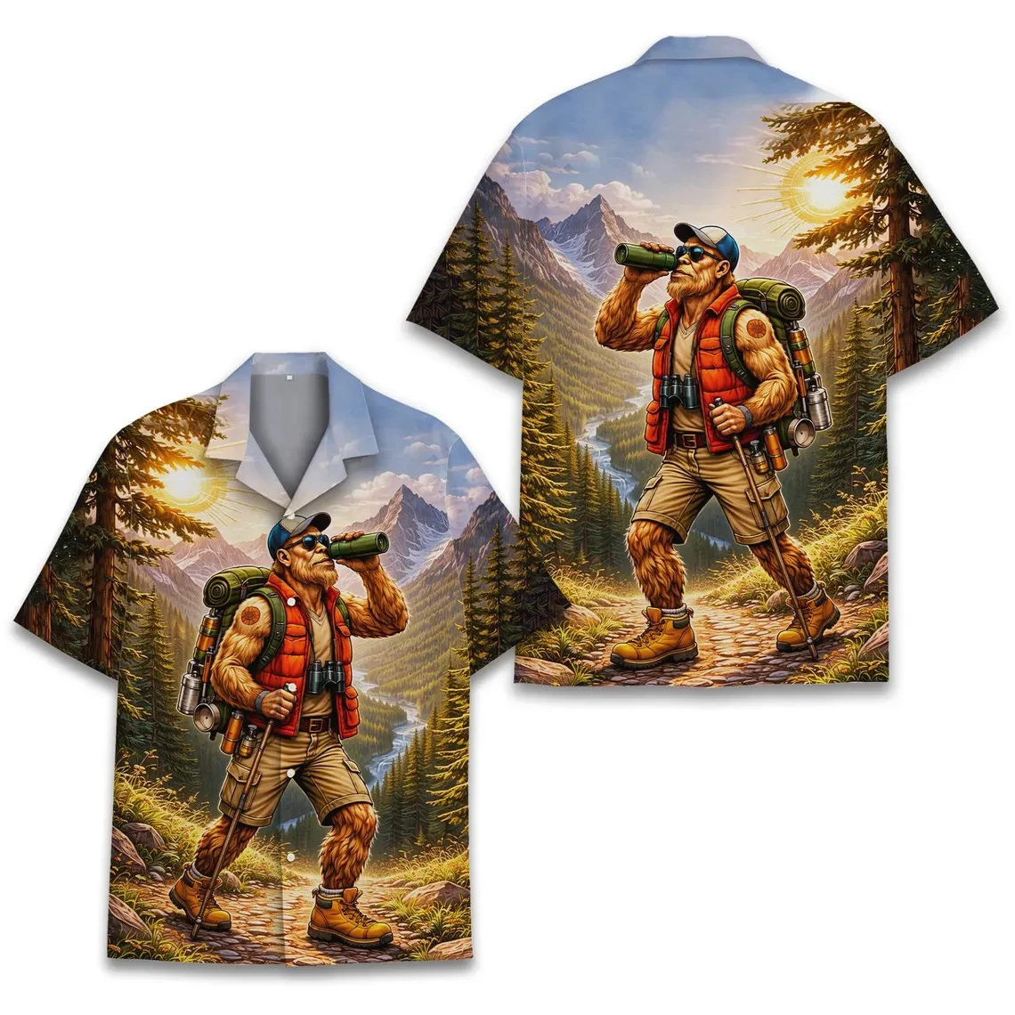 

Mens Funny Tropical Animal Graphic Hawaiian Shirt Casual Short Sleeve Button Up Beach Print Aloha Shirt For Summer Holiday Party